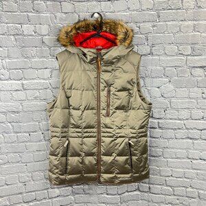 Eddie Bauer Puffer Vest with Fur Hood XL
